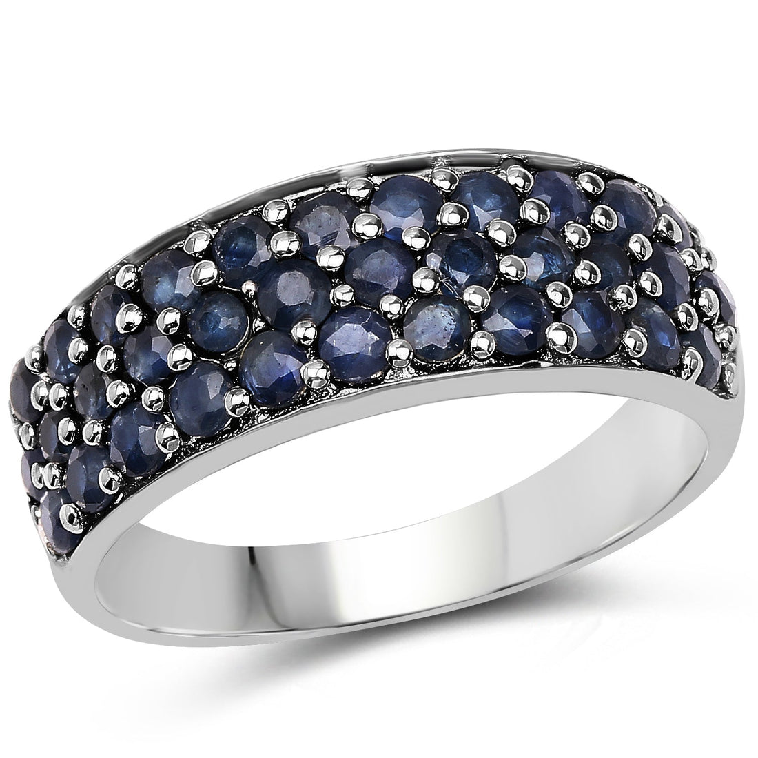 1.70 Carat Genuine Blue Sapphire .925 Sterling Silver Ring by Bids.com