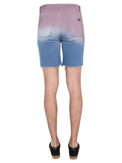 Saint Laurent Men Degraded Print Bermuda