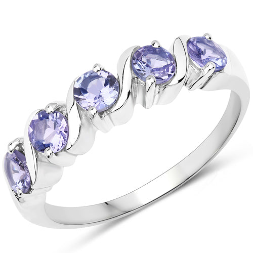 1.15 Carat Genuine Tanzanite .925 Sterling Silver Ring by Bids.com