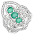 1.42 Carat Genuine Emerald and White Diamond .925 Sterling Silver Ring  DestGlow