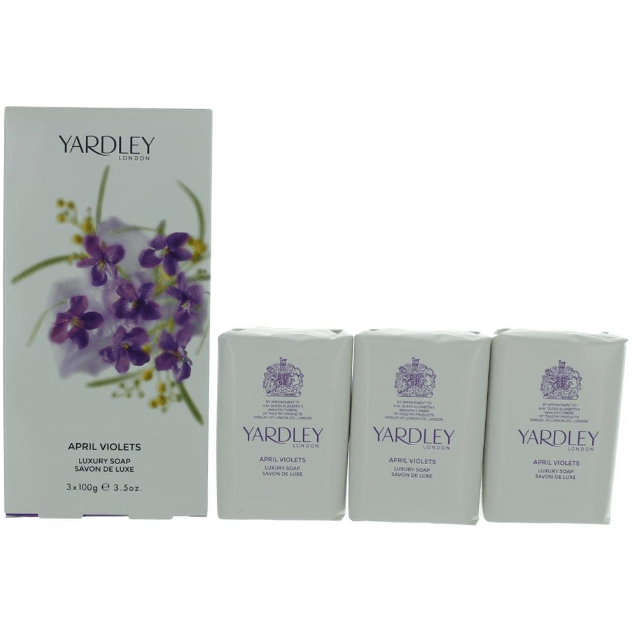 Yardley April Violets Luxury Bar Soap Set 3 x 3.5oz by Pasteur Pharmacy