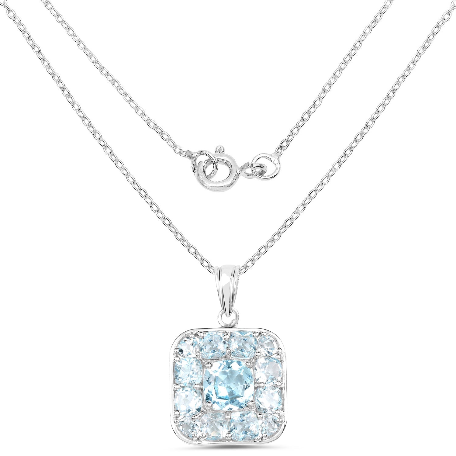 10.05 Carat Genuine Blue Topaz .925 Sterling Silver Pendant by Bids.com
