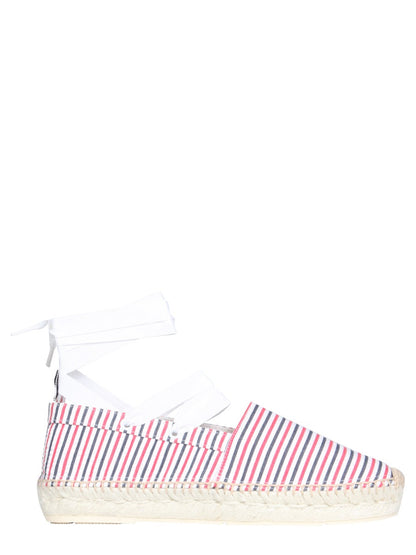 Thom Browne Women Seersucker Cotton Espadrilles by Luosophy