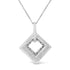 .925 Sterling Silver Pave-Set Diamond Accent Kite Shape 18" Pendant Necklace (I-J Color, I1-I2 Clarity) by Bids.com