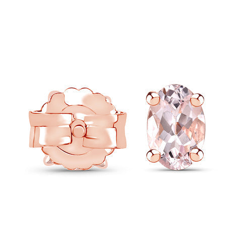 18K Rose Gold Plated 0.80 Carat Genuine Morganite .925 Sterling Silver Earrings  DestGlow