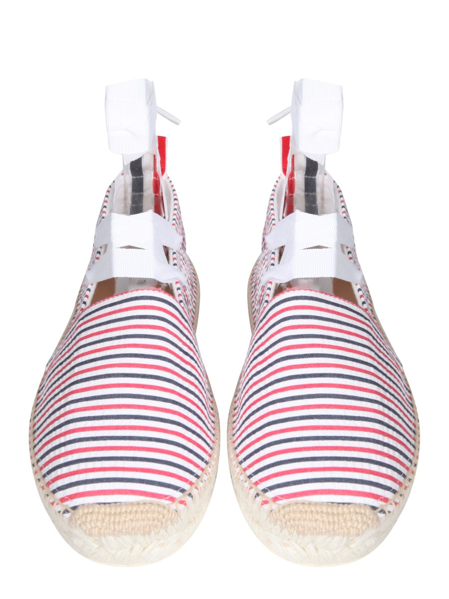 Thom Browne Women Seersucker Cotton Espadrilles by Luosophy