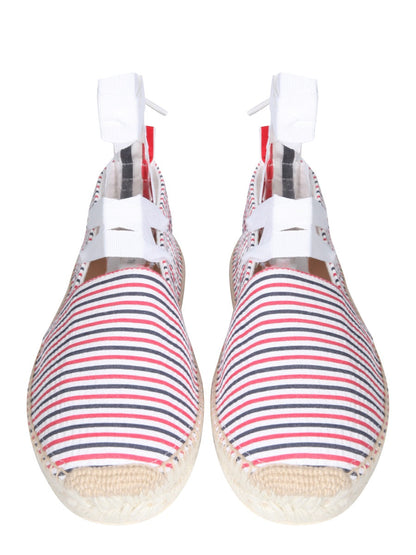 Thom Browne Women Seersucker Cotton Espadrilles by Luosophy