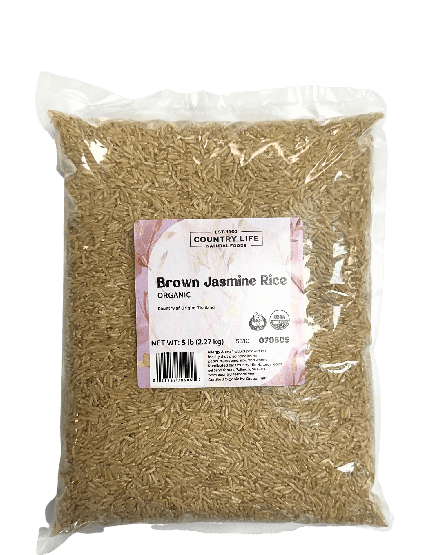 Jasmine Rice, Brown, Organic by Country Life Natural Foods