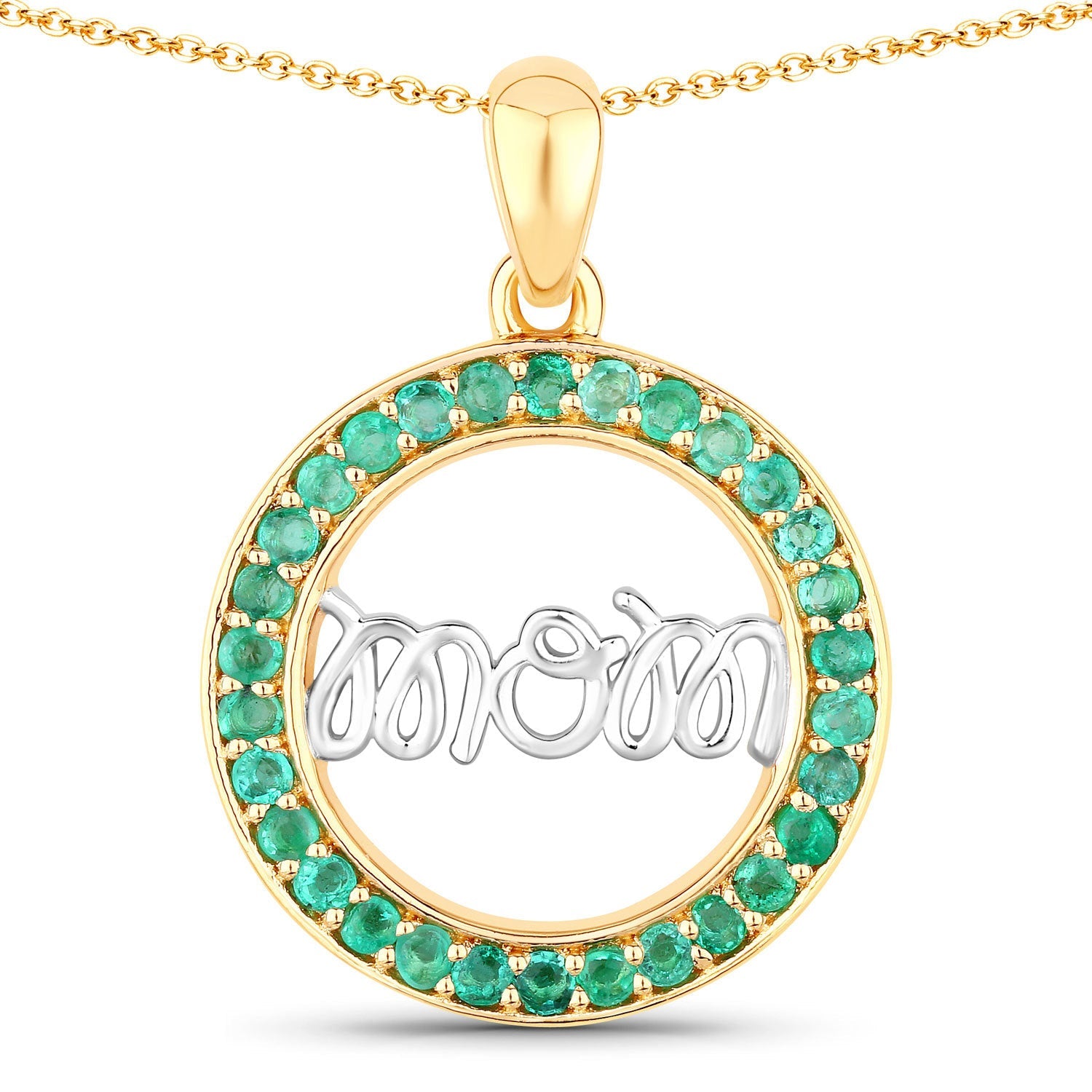 0.54 Carat Genuine Emerald .925 Sterling Silver Pendant by Bids.com