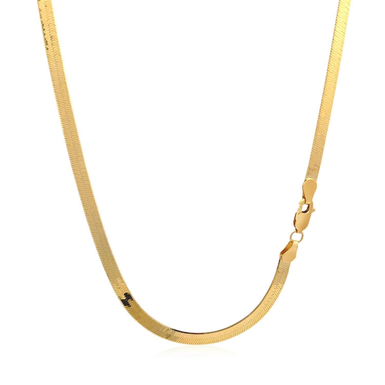 Imperial Herringbone Chain in 10k Yellow Gold (3.80 mm)  DestGlow