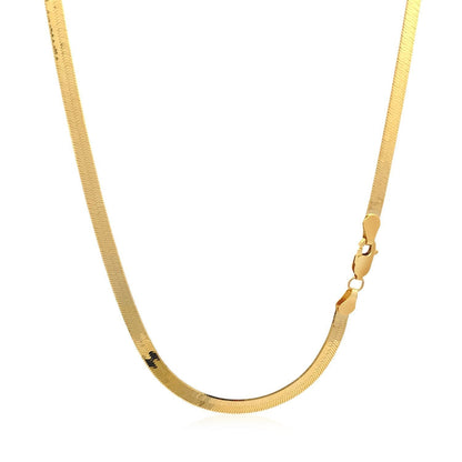 Imperial Herringbone Chain in 10k Yellow Gold (3.80 mm)  DestGlow