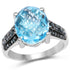 5.51 Carat Genuine Baby Swiss Blue Topaz and Blue Diamond .925 Sterling Silver Ring by Bids.com