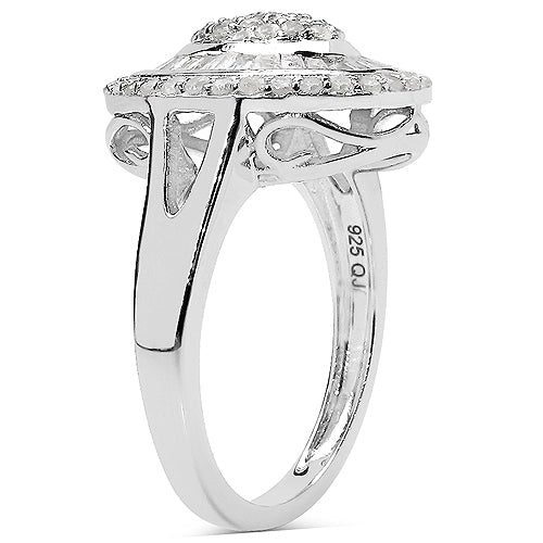 1.08 Carat Genuine White Diamond .925 Sterling Silver Ring by Bids.com