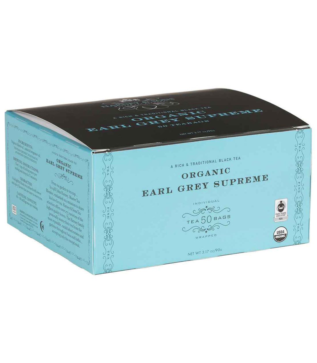 Organic Earl Grey Supreme, Box of 50 Wrapped Teabags