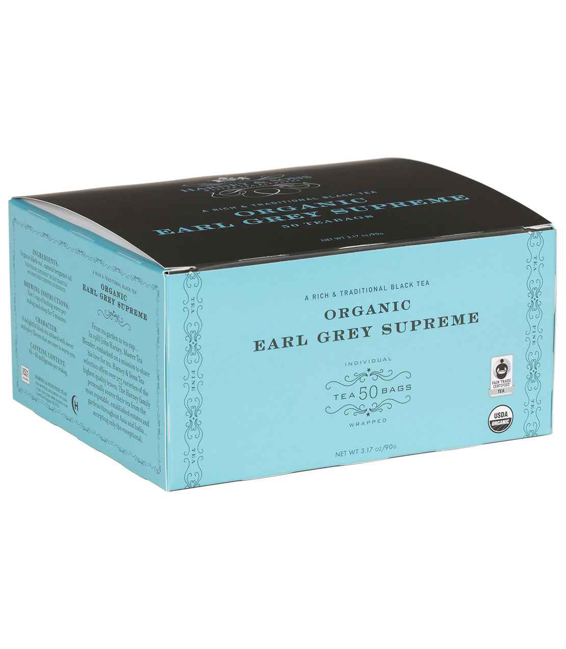 Organic Earl Grey Supreme, Box of 50 Wrapped Teabags