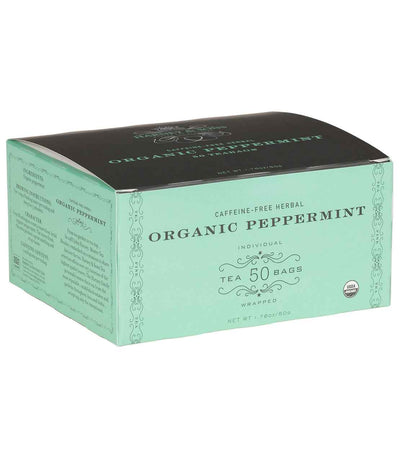 Organic Peppermint Herbal, Box of 50 Wrapped Teabags