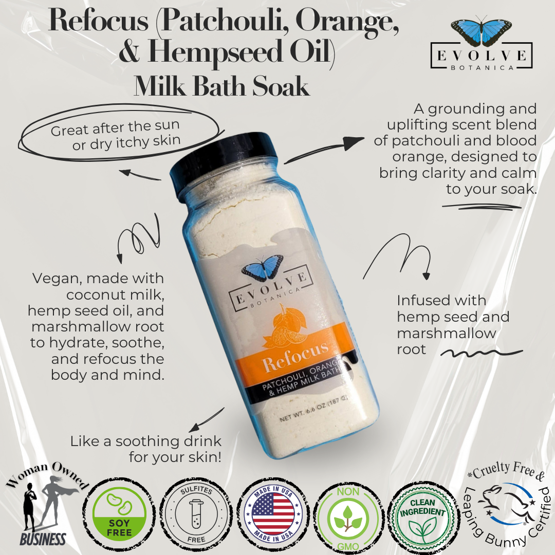 Milk Bath - Refocus (Patchouli, Orange, &amp; Hempseed Oil)