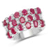 3.69 Carat Genuine Ruby and White Topaz .925 Sterling Silver Ring by Bids.com