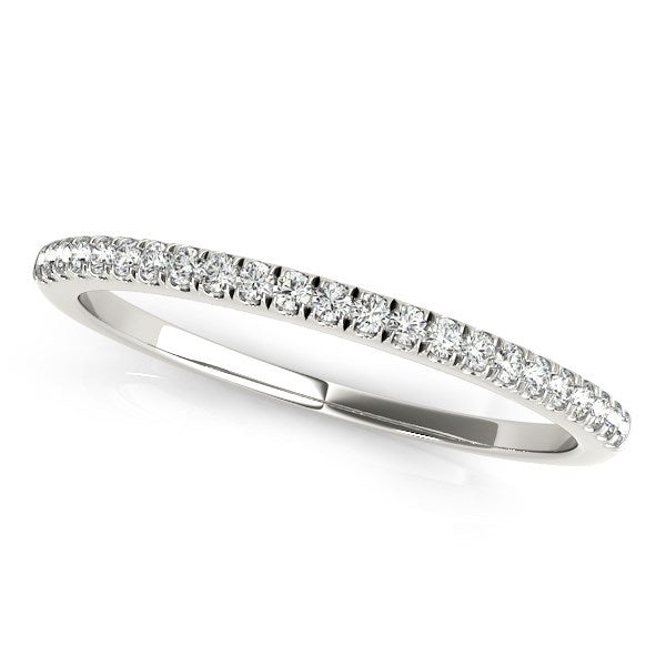 14k White Gold Diamond Pave Set Wedding Band (1/8 cttw) by Bids.com