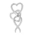 .925 Sterling Silver Double-Heart & Awareness Ribbon Linked Pendant Necklace  DestGlow