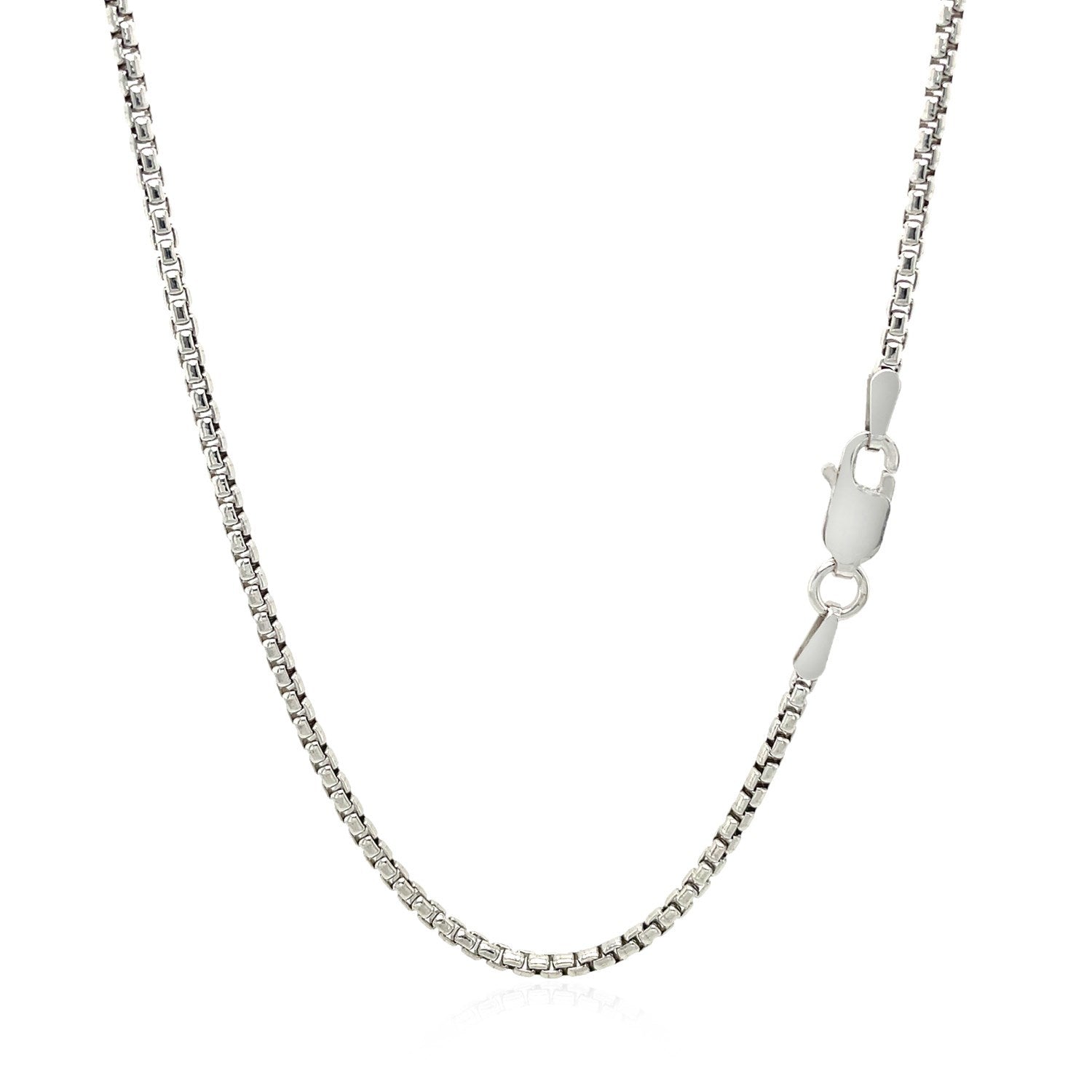 Sterling Silver Rhodium Plated Round Box Chain 1.8mm by Bids.com
