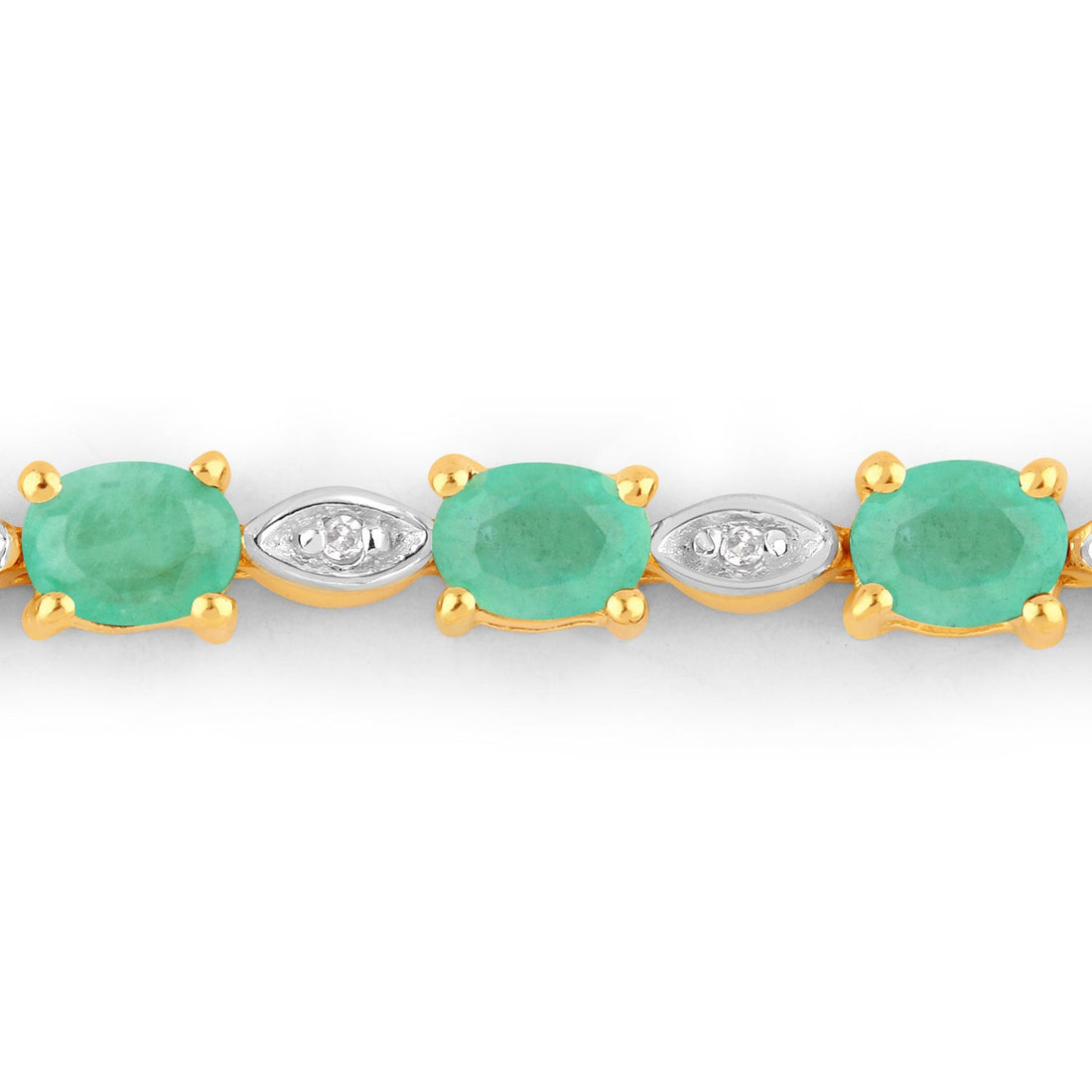 1.29 Carat Genuine Emerald and White Diamond .925 Sterling Silver Bracelet by Bids.com