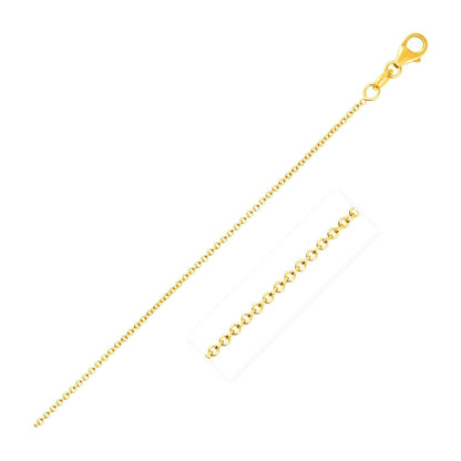 14k Yellow Gold Round Cable Link Chain 1.1mm by Bids.com