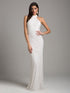 Lara Lattice-Beaded Halter Neck Sheath Wedding Gown by Lara New York