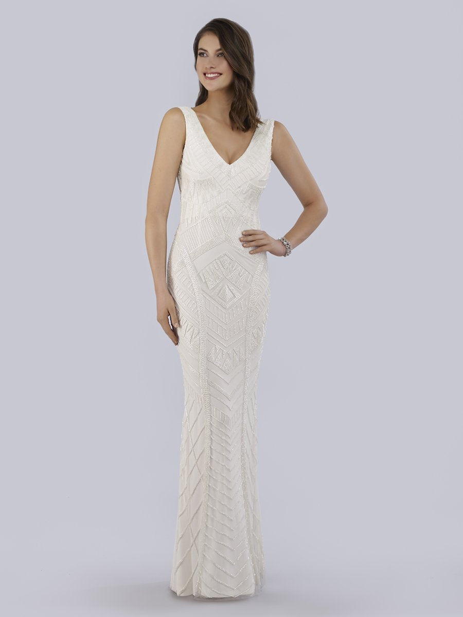 Lara Bryant Beaded Tank Sheath Wedding Dress by Lara New York