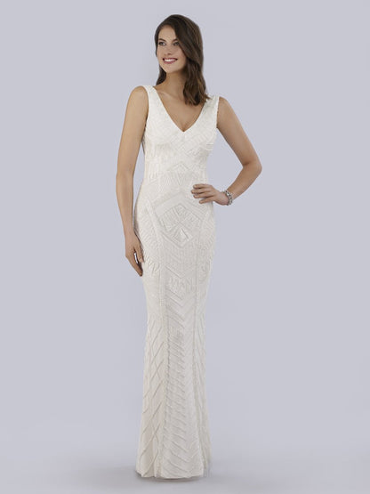 Lara Bryant Beaded Tank Sheath Wedding Dress by Lara New York