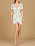 Becky Beaded Faux-Wrap Short Sleeve Cocktail Dress by Lara New York