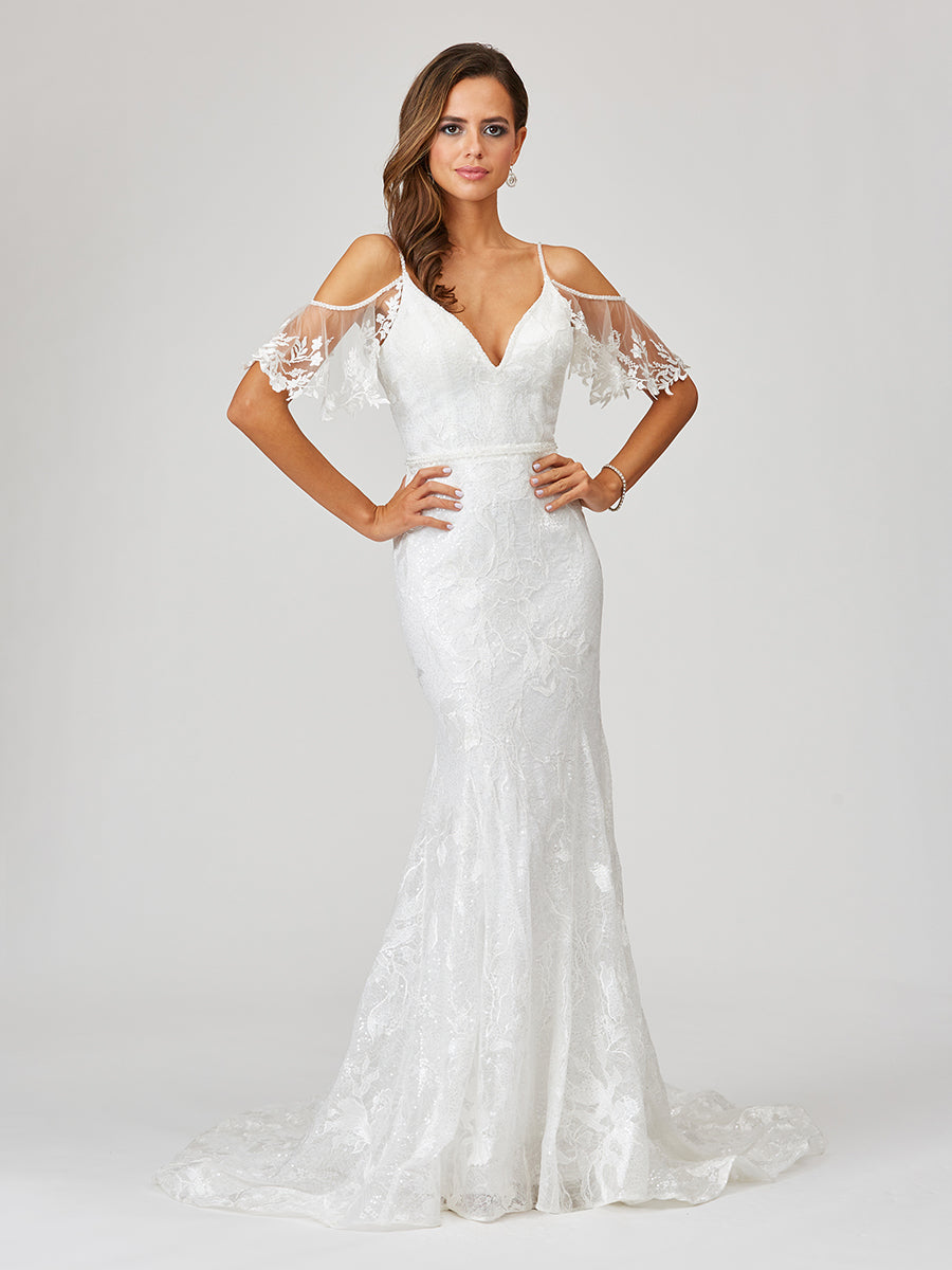 Lara 51037 - Lace Mermaid Bridal Gown - OUTLET by Lara New York