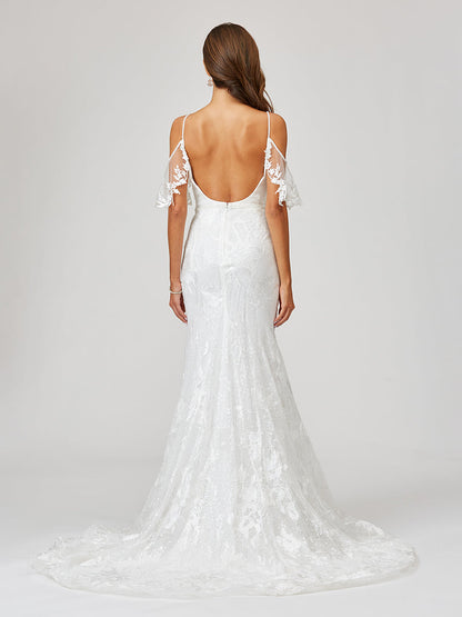 Lara 51037 - Lace Mermaid Bridal Gown - OUTLET by Lara New York
