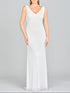 Lara Erika Beaded Draped Cowl Back V-Neck Wedding Dress by Lara New York