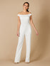 Lara Gabby Beaded Off-the-Shoulder Bridal Jumpsuit by Lara New York