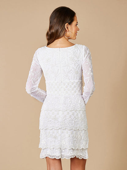 Lara Goldie Beaded V-Neck Mini Dress by Lara New York