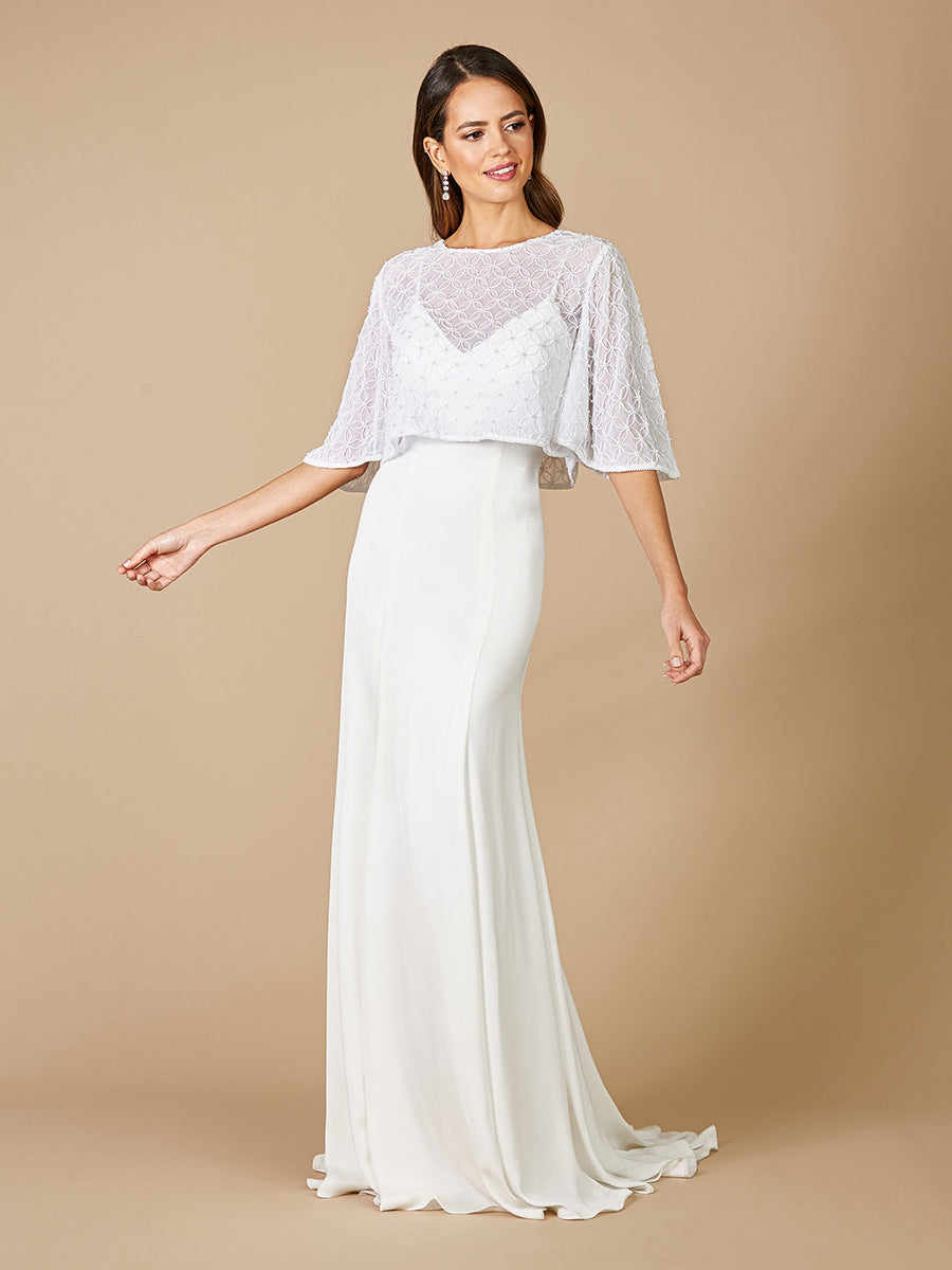 Lara Gina Beaded Tulle Capelet by Lara New York