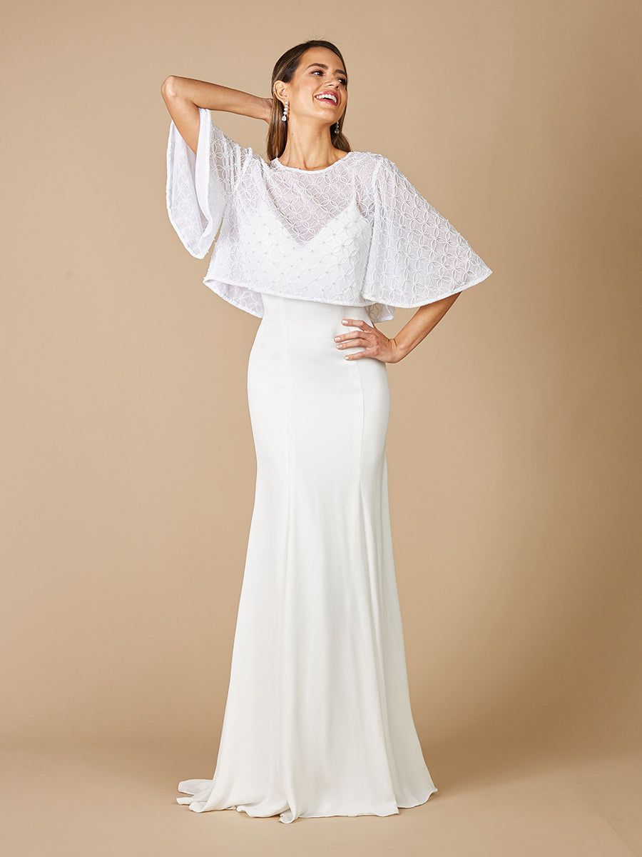 Lara Gina Beaded Tulle Capelet by Lara New York