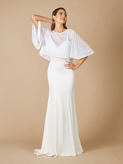 Lara Gina Beaded Tulle Capelet by Lara New York