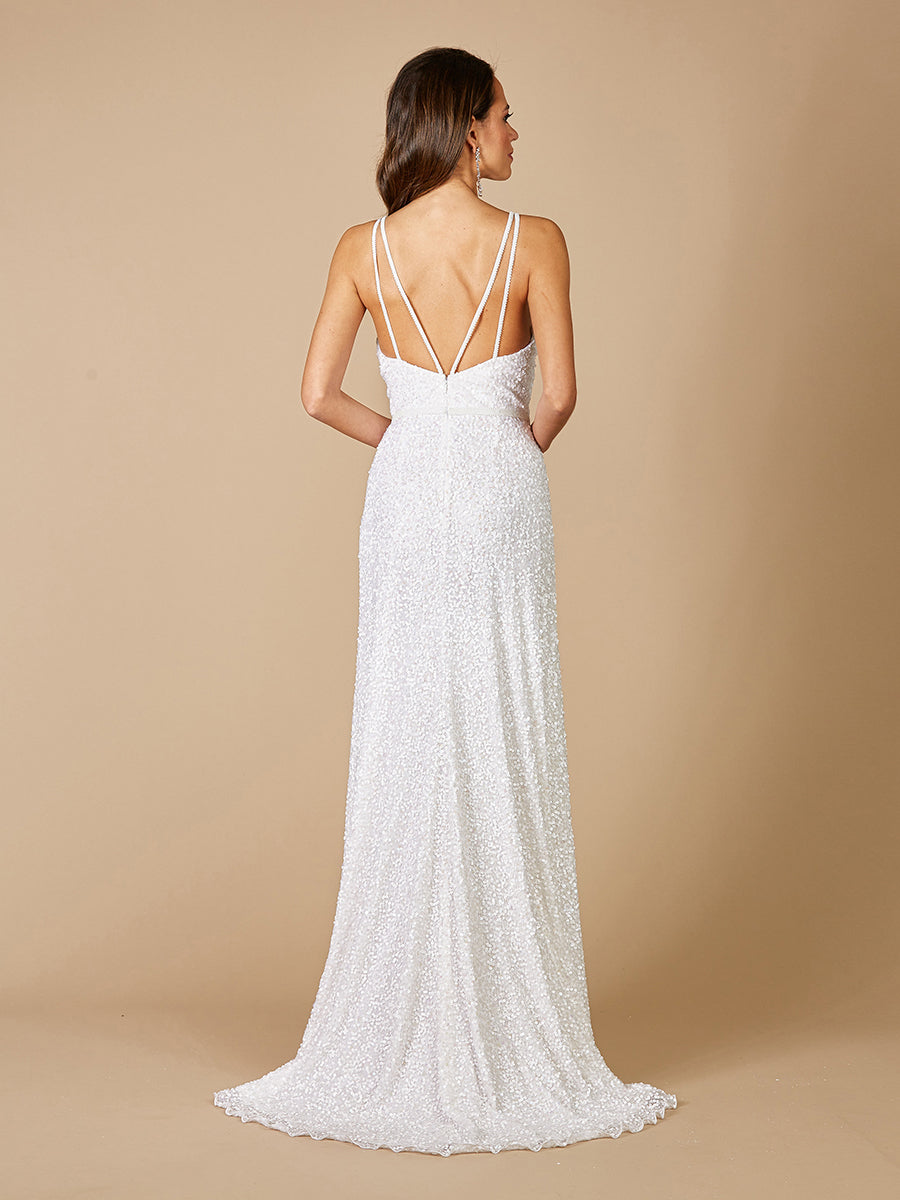 Lara Greenley Sleeveless Beaded Wedding Dress - OUTLET by Lara New York