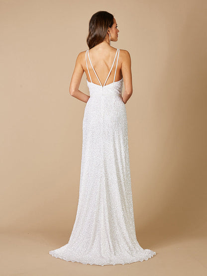 Lara Greenley Sleeveless Beaded Wedding Dress - OUTLET by Lara New York