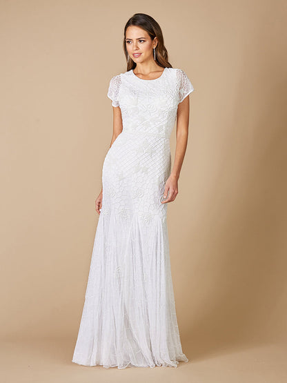 Lara Gale High-Neck Beaded Wedding Dress by Lara New York