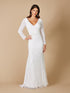 Lara Gretchen V-Neck Long Sleeve Wedding Dress by Lara New York