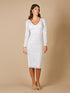 Lara Gloria Long Sleeve Beaded Midi Dress by Lara New York