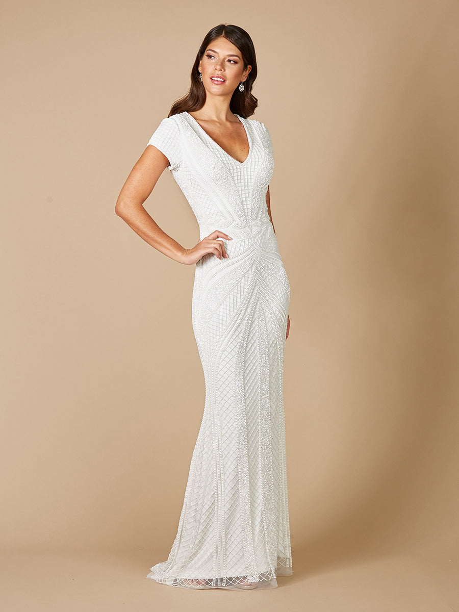 Lara Flavia Fitted Beaded Wedding Gown by Lara New York