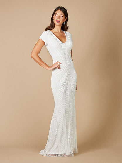 Lara Flavia Fitted Beaded Wedding Gown by Lara New York