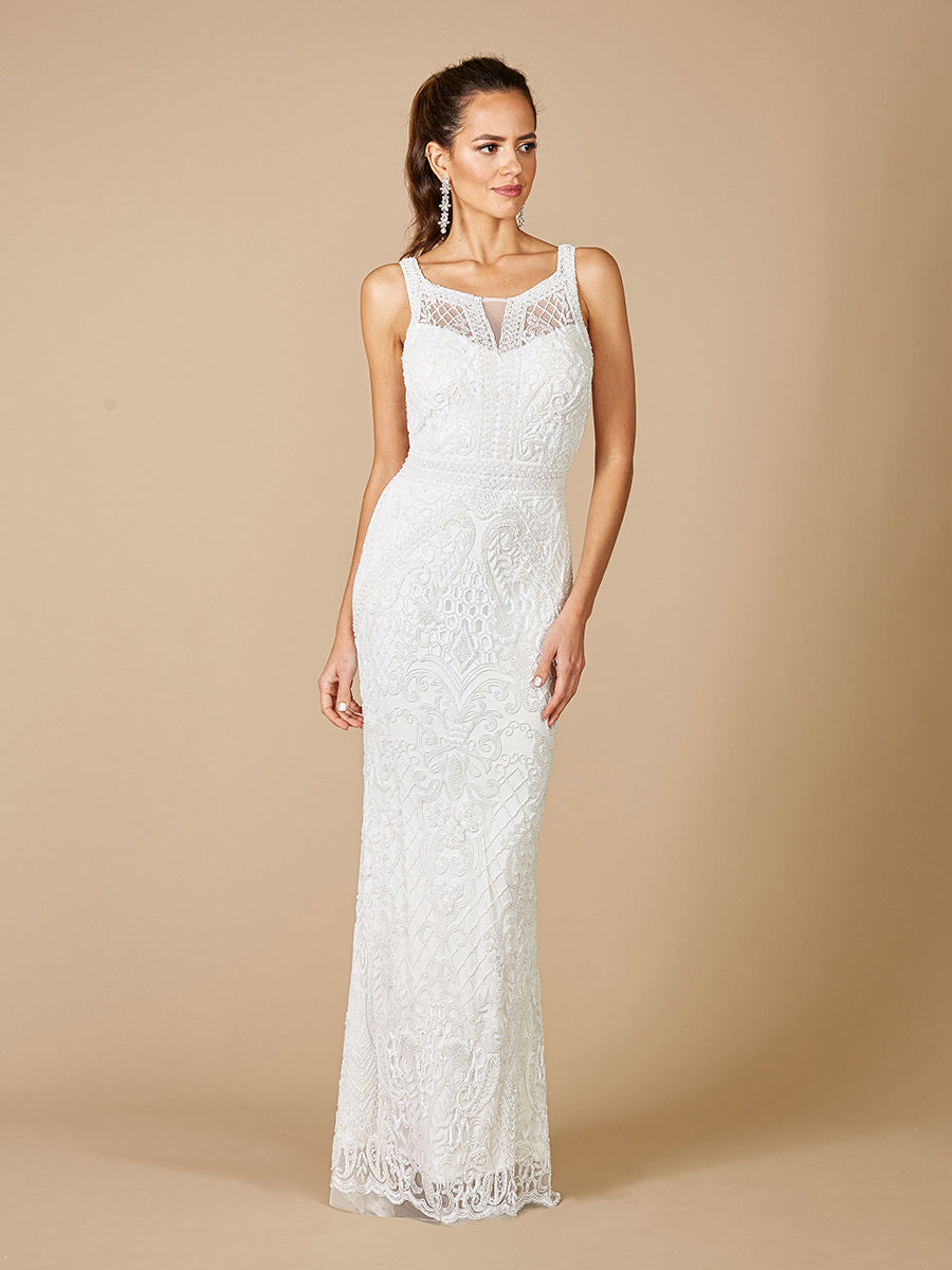 Lara Foster High-Neck Sleeveless Wedding Gown by Lara New York