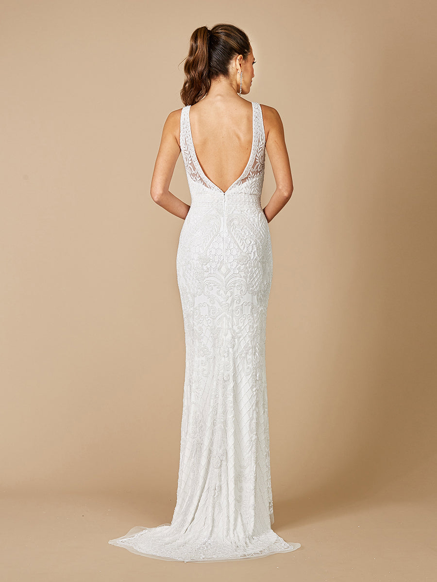 Lara Foster High-Neck Sleeveless Wedding Gown by Lara New York