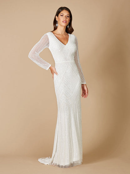 Lara Finley Sheer Sleeve Wedding Gown by Lara New York