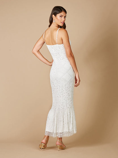 Lara Fae V-Neck Spaghetti Strap Wedding Gown by Lara New York